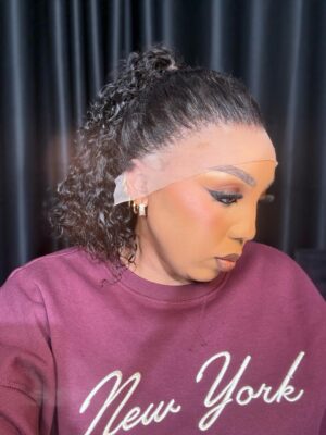10" curly black frontal